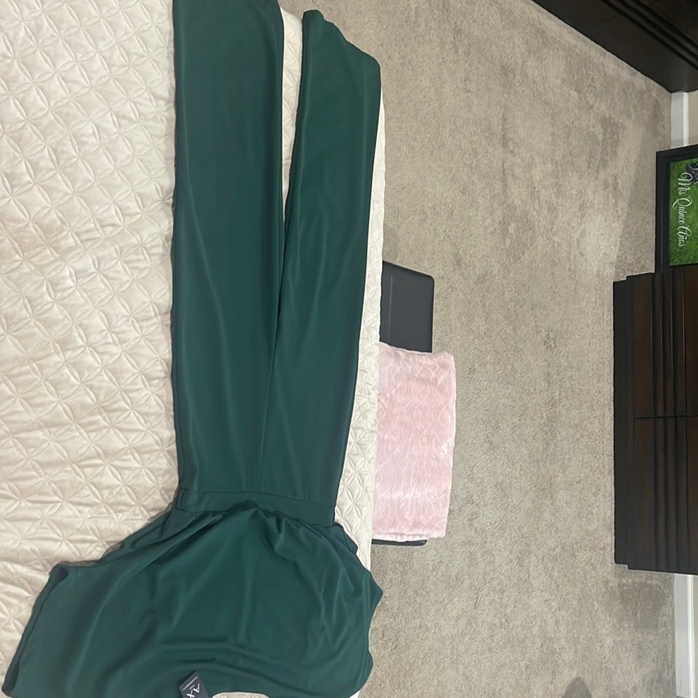 Green off the shoulder jumper